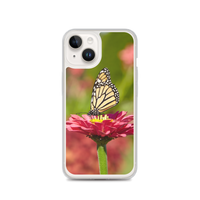 Monarch on Pink Zinnia Case for iPhone