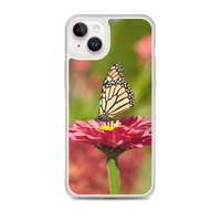 Monarch on Pink Zinnia Case for iPhone