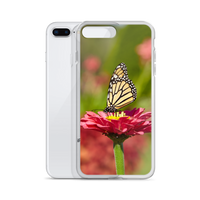 Monarch on Pink Zinnia Case for iPhone