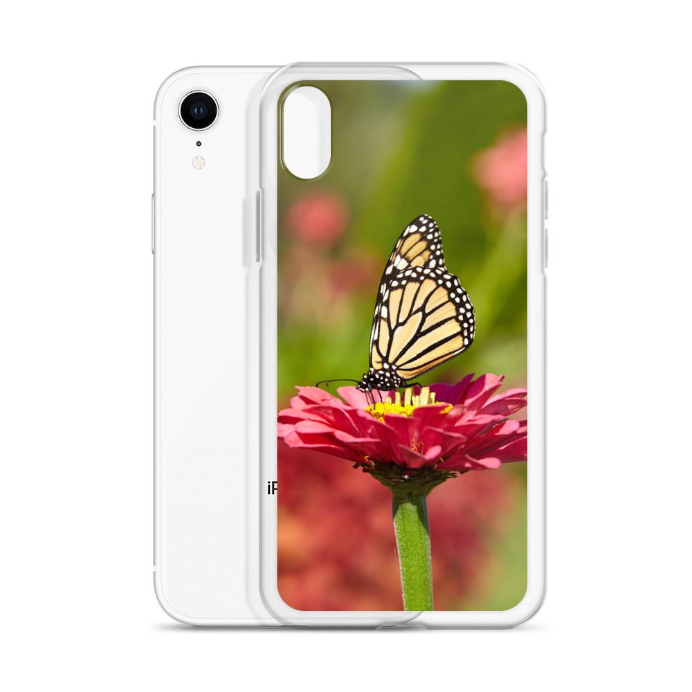 Monarch on Pink Zinnia Case for iPhone