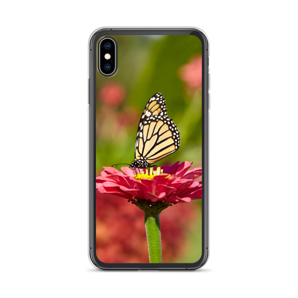 Monarch on Pink Zinnia Case for iPhone