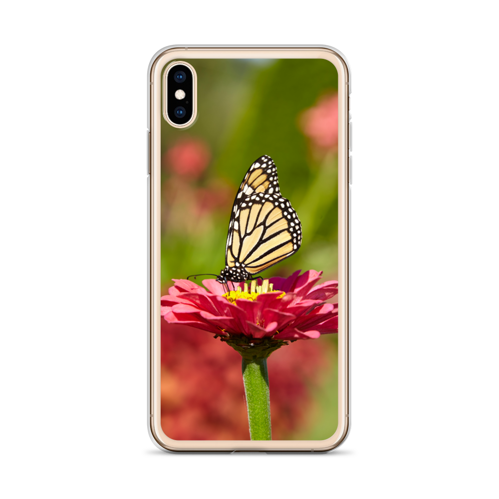 Monarch on Pink Zinnia Case for iPhone