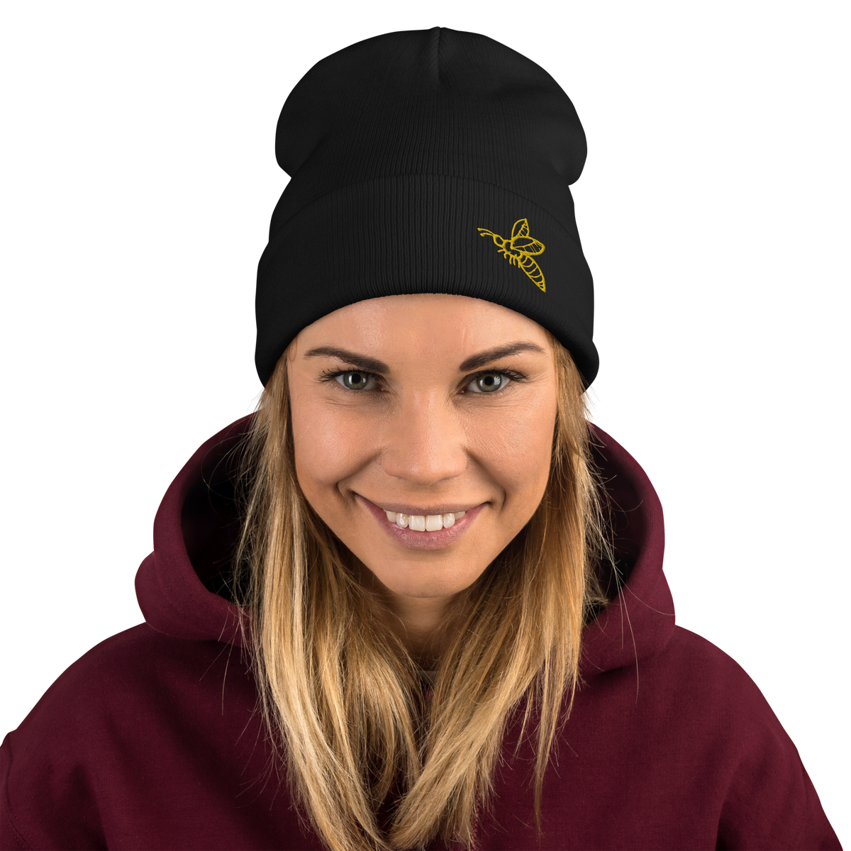 Bee Embroidered Beanie