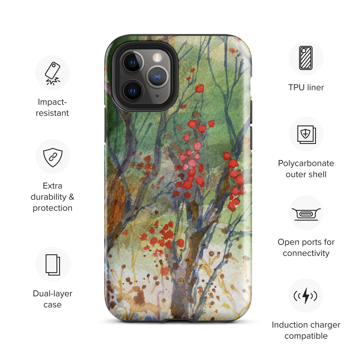 Winter Berries Tough Case for iPhone®