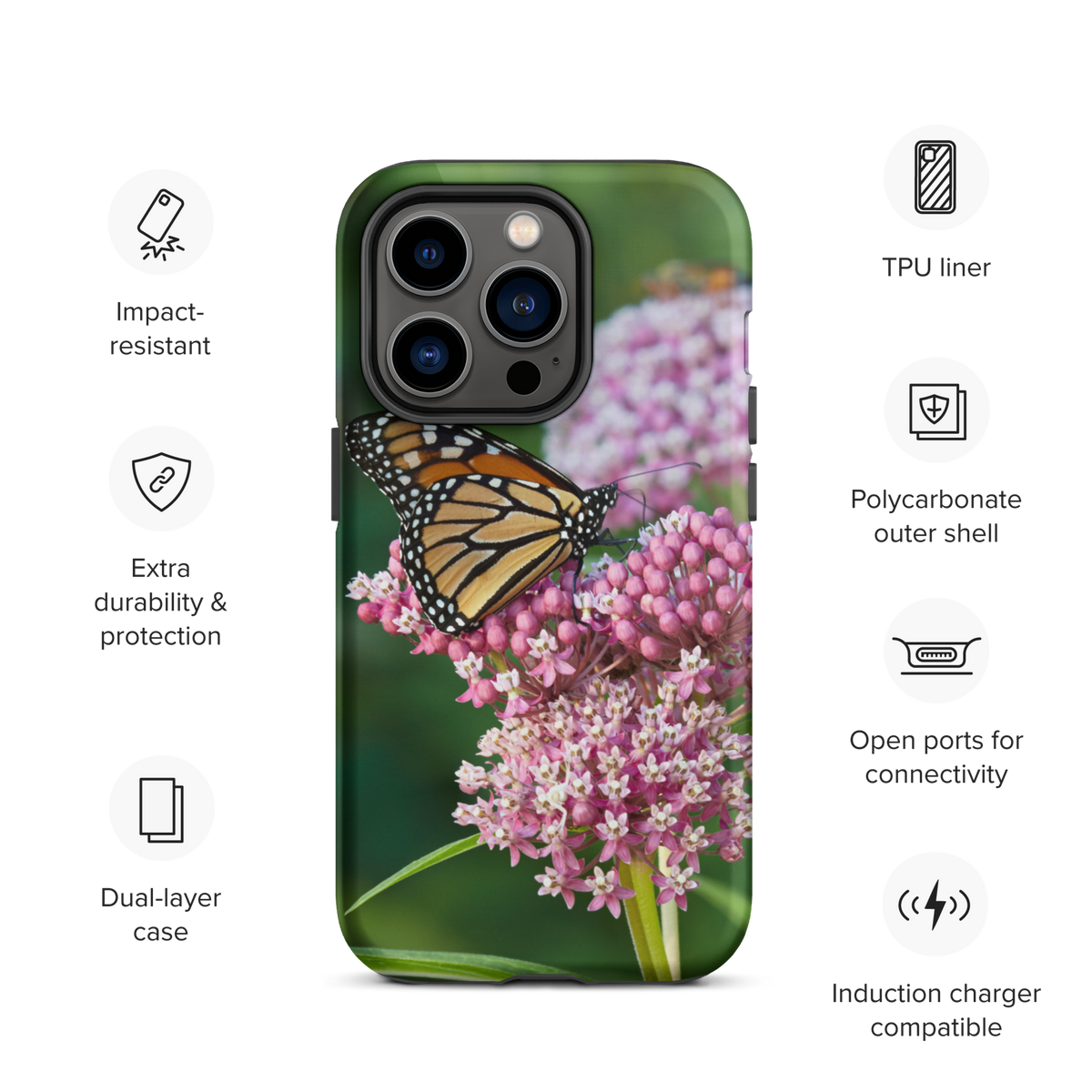 Monarch on Milkweed Tough Case for iPhone