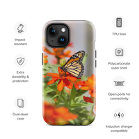 Monarch on Zinnia Tough iPhone Case