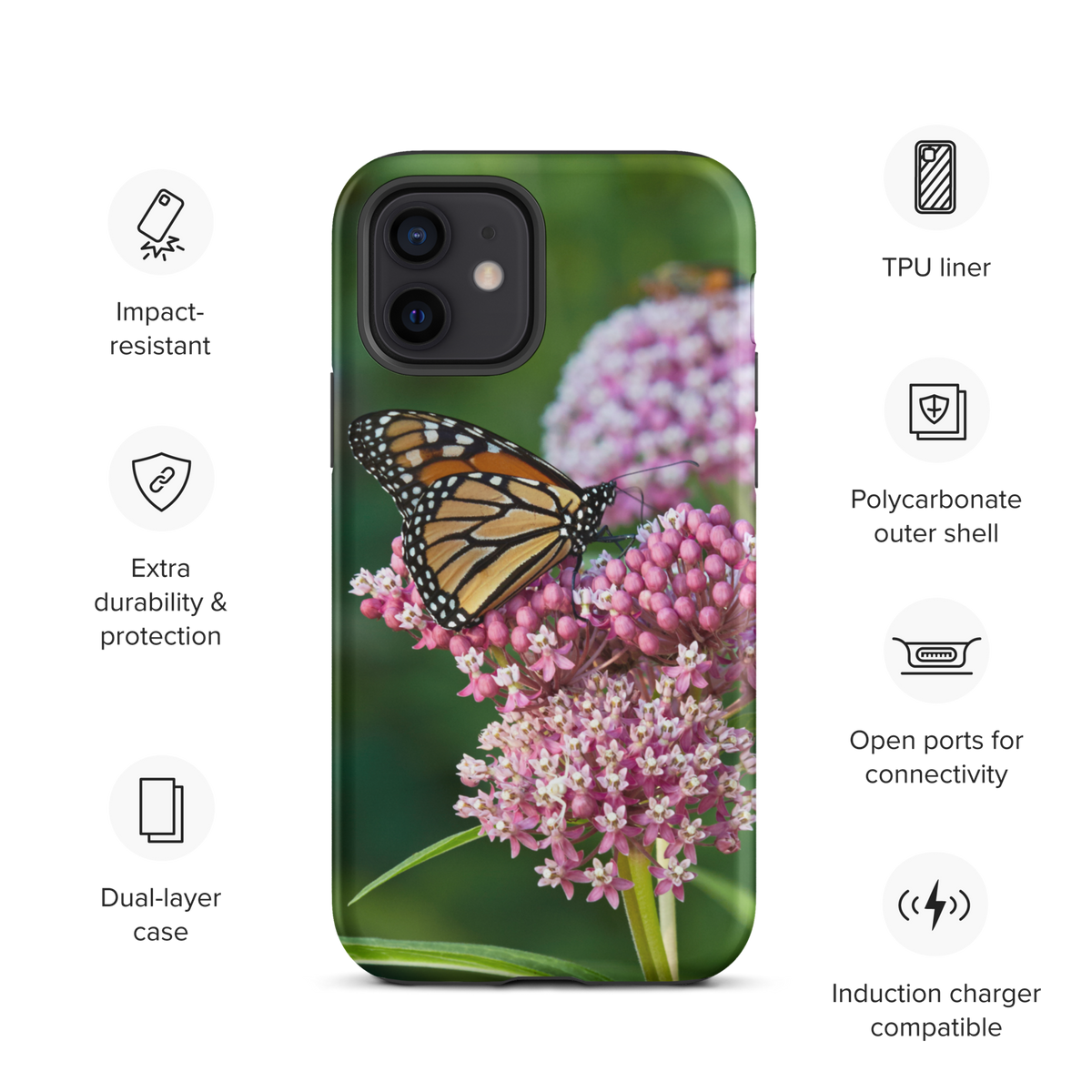 Monarch on Milkweed Tough Case for iPhone