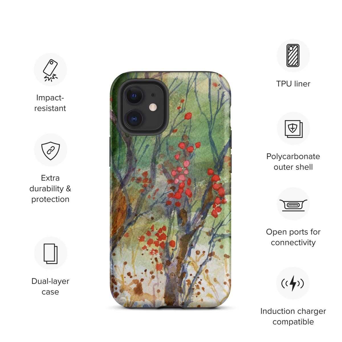 Winter Berries Tough Case for iPhone®