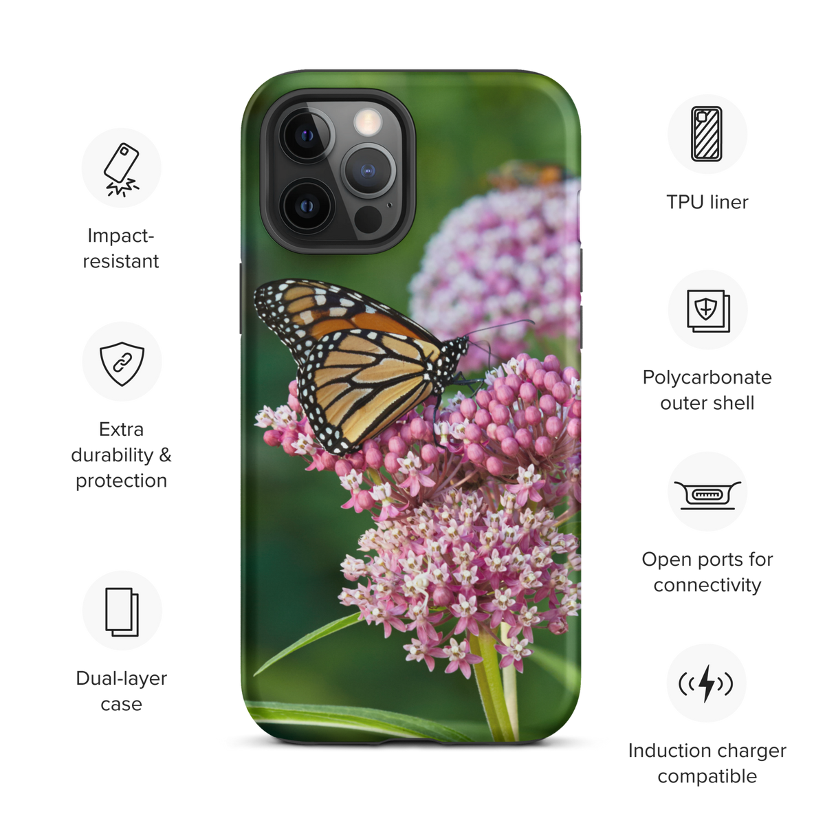Monarch on Milkweed Tough Case for iPhone