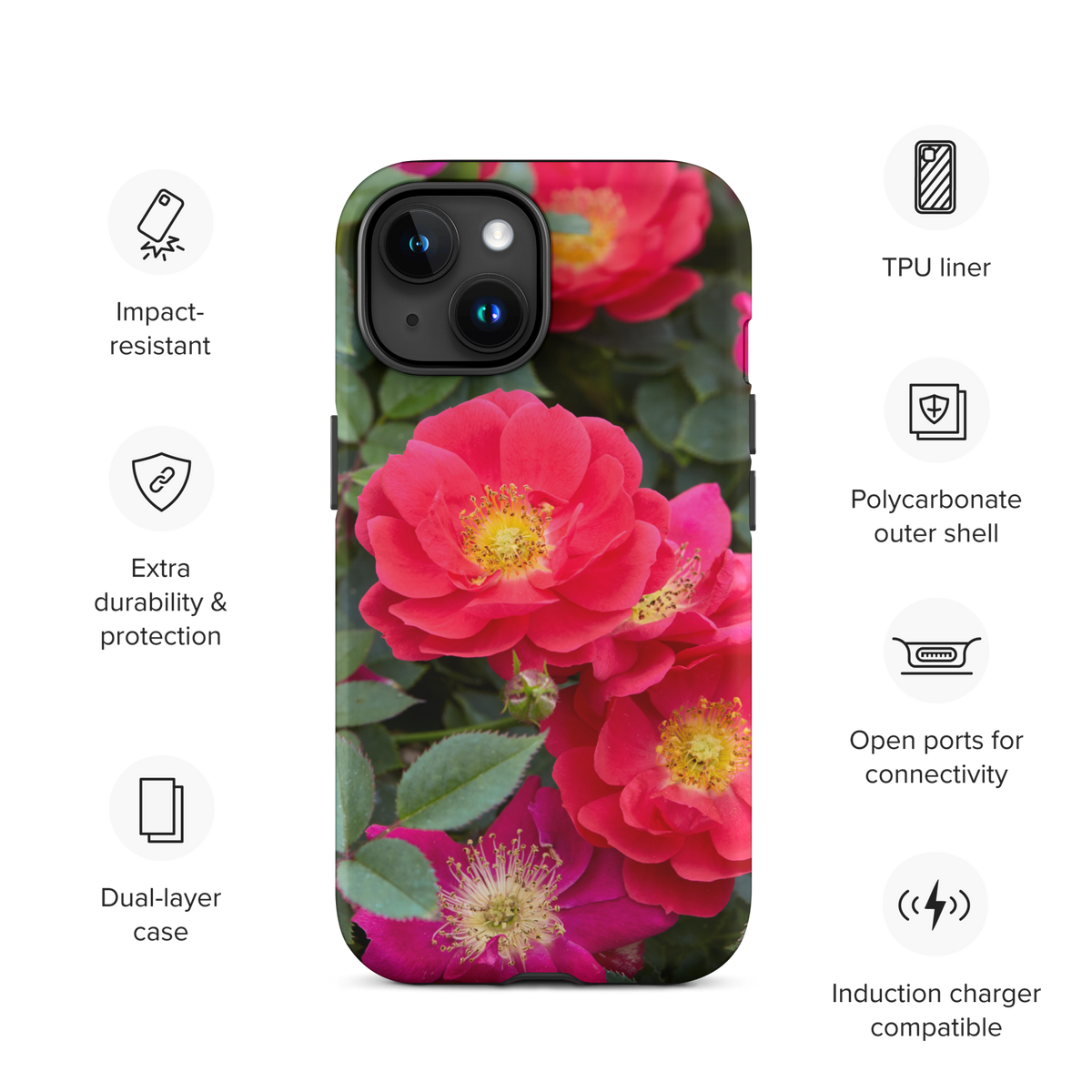 Colorful Roses Tough iPhone Case