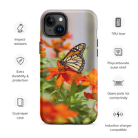 Monarch on Zinnia Tough iPhone Case