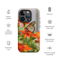 Monarch on Zinnia Tough iPhone Case