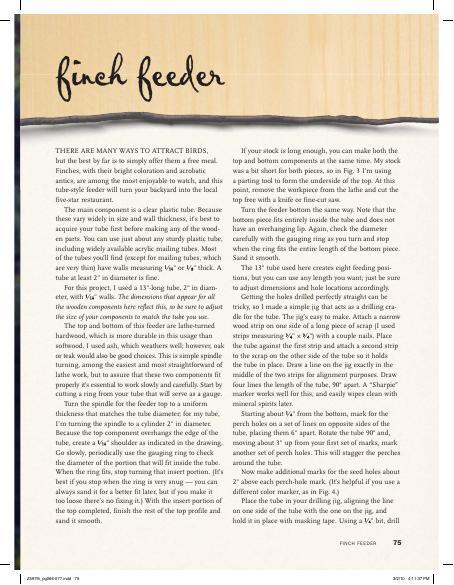 Finch Bird Feeder Project Plan