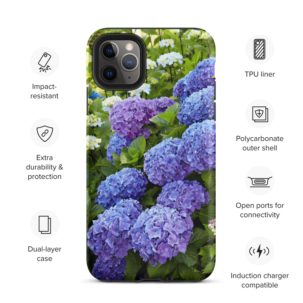 Blue Hydrangea Tough iPhone Case