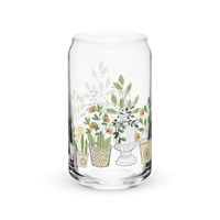 Container Garden Can-Shaped Glass with Reusable Lid & Straw