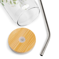 Container Garden Can-Shaped Glass with Reusable Lid & Straw