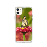 Monarch on Pink Zinnia Case for iPhone