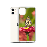 Monarch on Pink Zinnia Case for iPhone