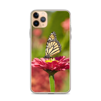Monarch on Pink Zinnia Case for iPhone