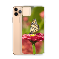 Monarch on Pink Zinnia Case for iPhone