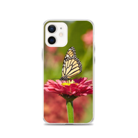 Monarch on Pink Zinnia Case for iPhone