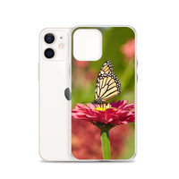 Monarch on Pink Zinnia Case for iPhone