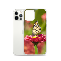 Monarch on Pink Zinnia Case for iPhone