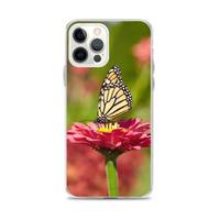 Monarch on Pink Zinnia Case for iPhone