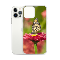 Monarch on Pink Zinnia Case for iPhone