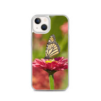 Monarch on Pink Zinnia Case for iPhone