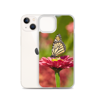 Monarch on Pink Zinnia Case for iPhone
