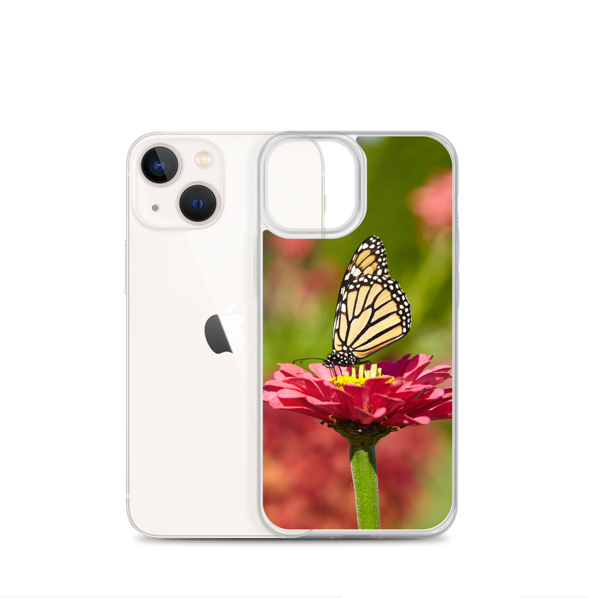 Monarch on Pink Zinnia Case for iPhone