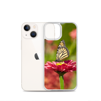 Monarch on Pink Zinnia Case for iPhone