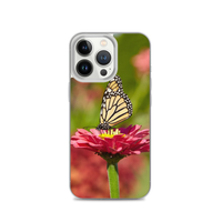 Monarch on Pink Zinnia Case for iPhone