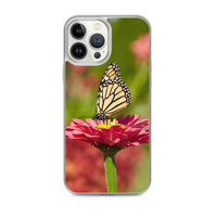 Monarch on Pink Zinnia Case for iPhone