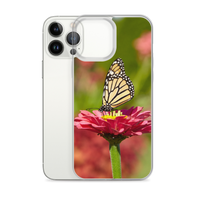 Monarch on Pink Zinnia Case for iPhone