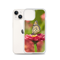 Monarch on Pink Zinnia Case for iPhone