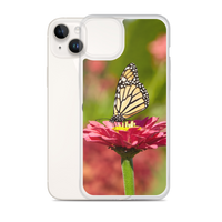 Monarch on Pink Zinnia Case for iPhone