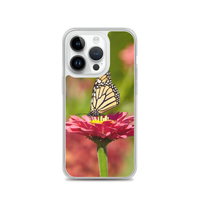 Monarch on Pink Zinnia Case for iPhone