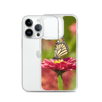 Monarch on Pink Zinnia Case for iPhone
