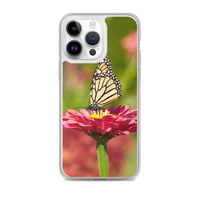 Monarch on Pink Zinnia Case for iPhone