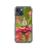 Monarch on Pink Zinnia Case for iPhone
