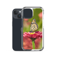 Monarch on Pink Zinnia Case for iPhone