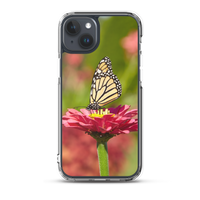 Monarch on Pink Zinnia Case for iPhone