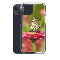 Monarch on Pink Zinnia Case for iPhone