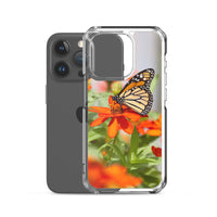 Monarch on Zinnia iPhone Case
