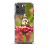 Monarch on Pink Zinnia Case for iPhone