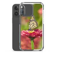 Monarch on Pink Zinnia Case for iPhone