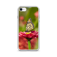Monarch on Pink Zinnia Case for iPhone