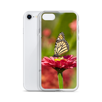 Monarch on Pink Zinnia Case for iPhone